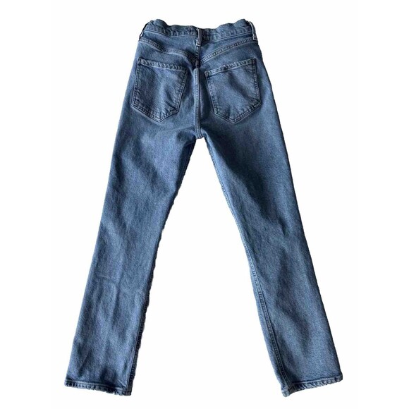 Agolde Jeans Womens 24 Riley High Rise Straight Leg‎ Stretch Crop Button Fly - Picture 3 of 12